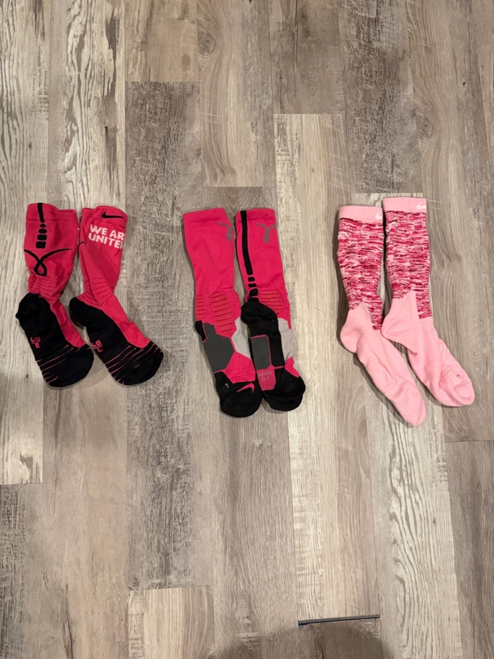 Nike Pink & Black Athletic Crew Socks - 3 Pair Set